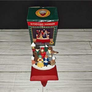 Vintage Santa's Collectible Singing Carolers Christmas Stocking Hanger New